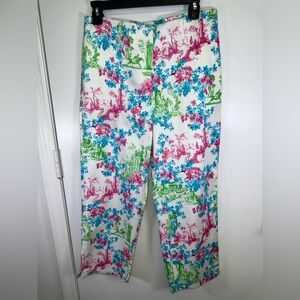 VINTAGE Floral Print Pants in Pink, Blue, and Green